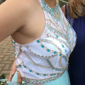 Prom Dress-turquoise with beading